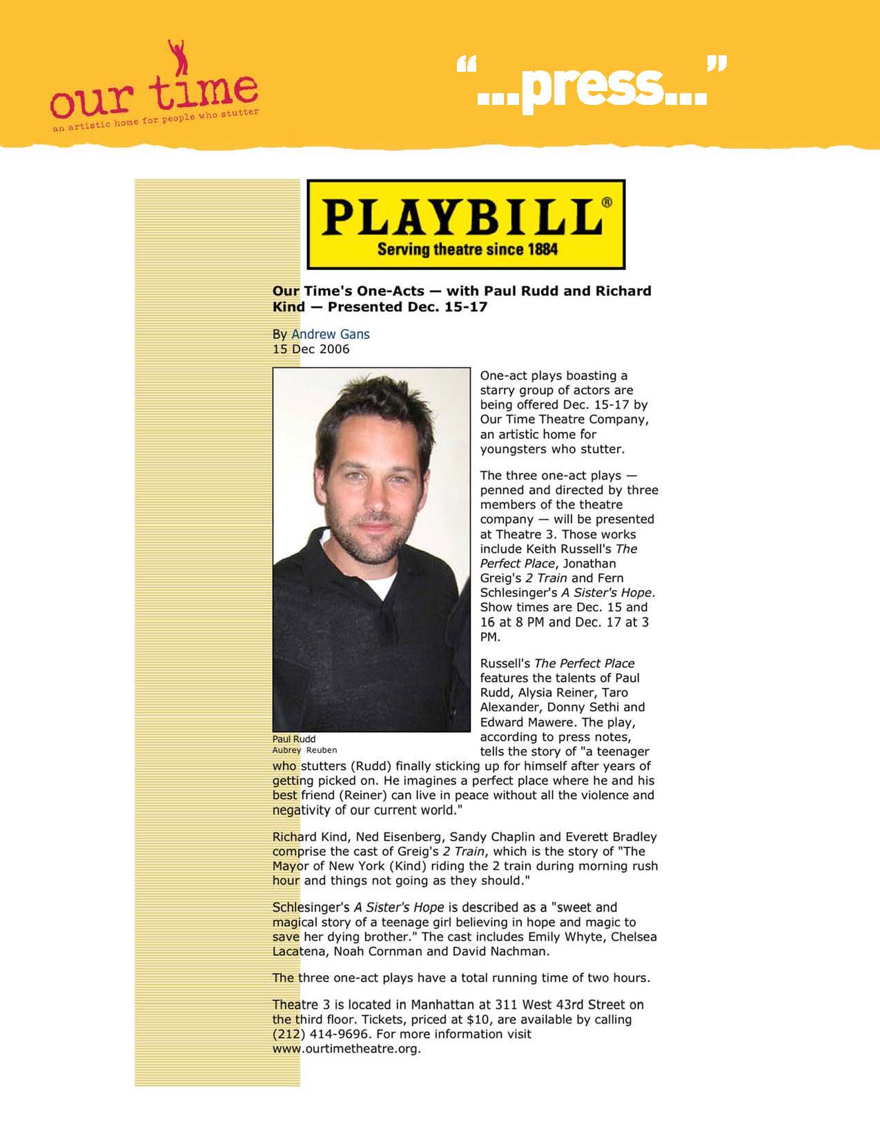 One-Acts with Paul Rudd &#038; Richard Kind