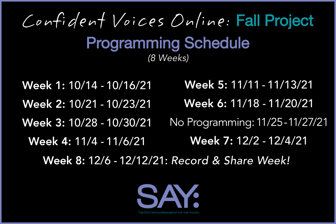 SAY Confident Voices Online: Fall Project